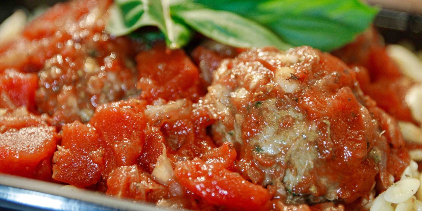 plat préparé riz avec boulette de viande et tomates - Boucherie Lachaire Exquise